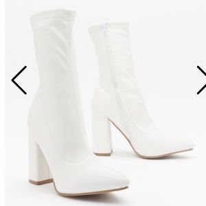 70s Style Faux Leather Sock Boots